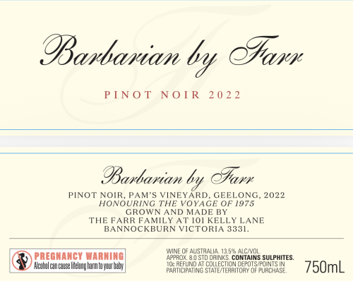By Farr Barbarian Pinot Noir 2022